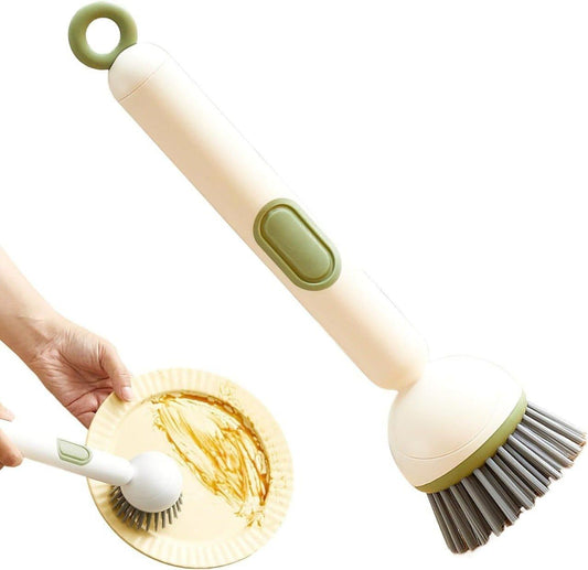 🥣Kitchen Essentials🍽️6-in-1 Dish Brush with Detergent Dispenser 360° Rotating Scrubber